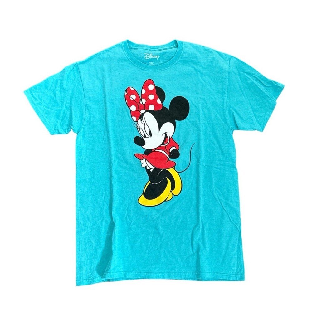 Disney Minnie Mouse Classic Pose T-Shirt Aqua Blue Size Men's Medium